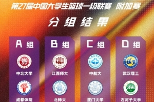 第27届CUBAL附加赛分组确认 4月26-29日上饶见